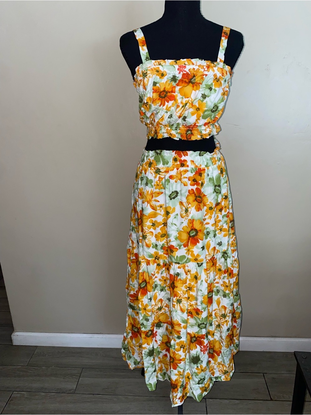 Floral Yellow & Green Maxi Skirt - Women's Summer Skirt